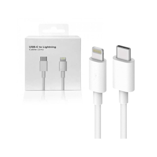 CABO DE DADOS USB-C PARA RELÂMPAGO PARA APPLE IPHONE 11/11PRO/11PRO MAX 1M BRANCO
